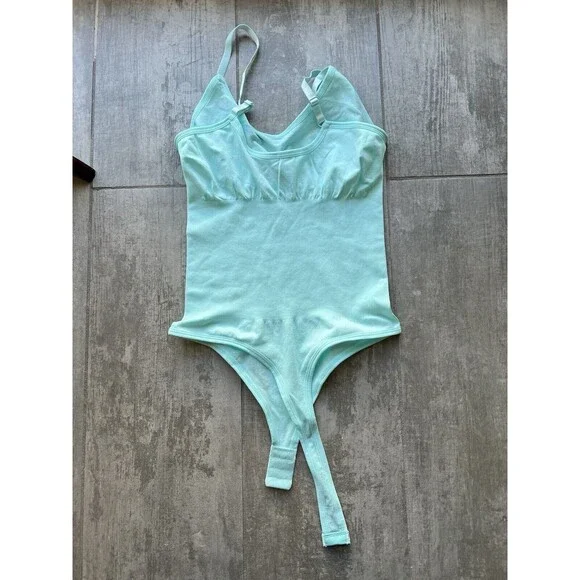 One Piece Tummy Control Seamless Thong Bodysuit Shaping Tank Top Slimming Mint M - Picture 15 of 15